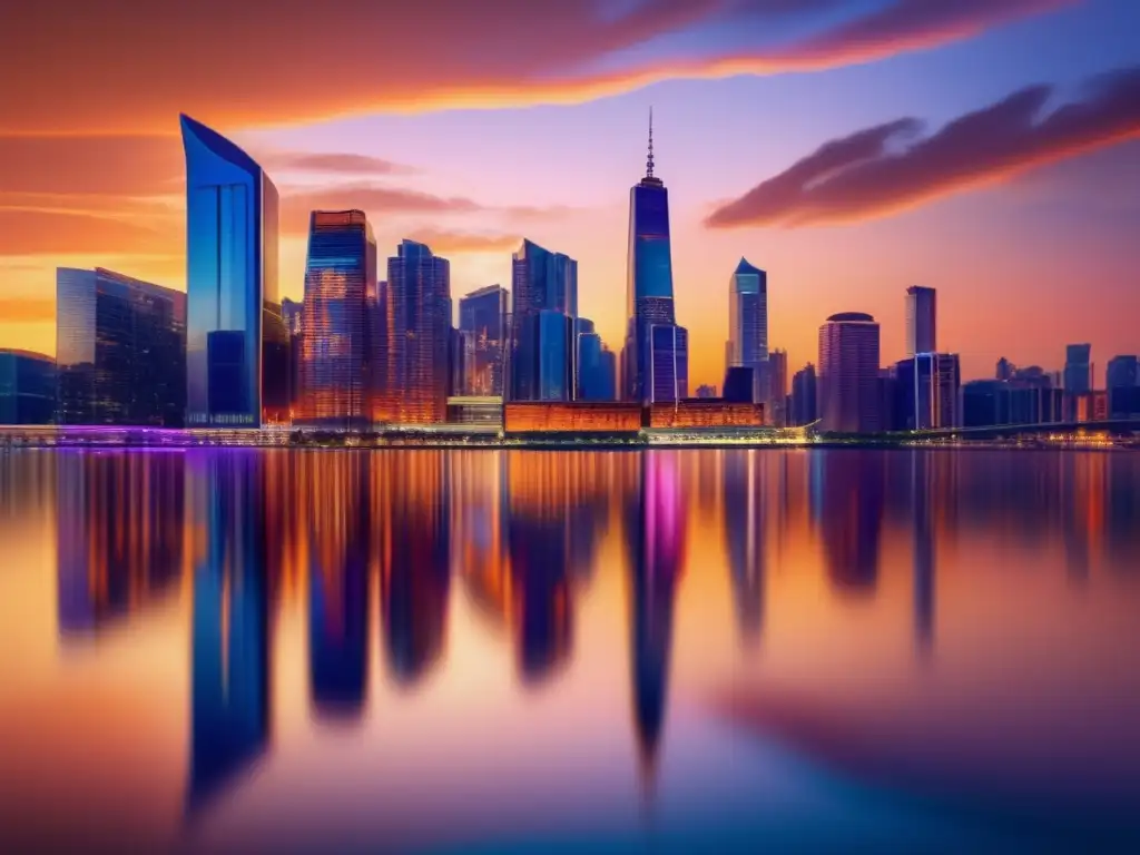 Ciudad vibrante al atardecer Ciudad vibrante al atardecer, inversión propiedades vacacionales
