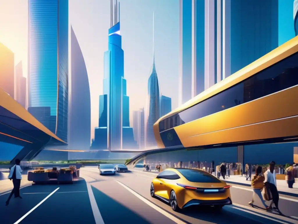Futurista ciudad vibrante, innovación y accesibilidad Ciudad vibrante y futurista con arquitectura innovadora y tecnología Fintech: Mitos y realidades
