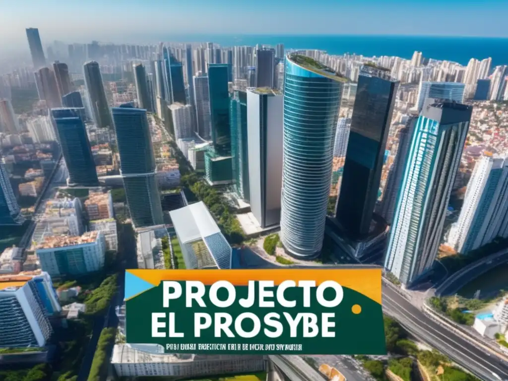 Ciudad moderna con proyectos innovadores Ciudad vibrante con rascacielos modernos, proyectos de educación y desarrollo social en 2023