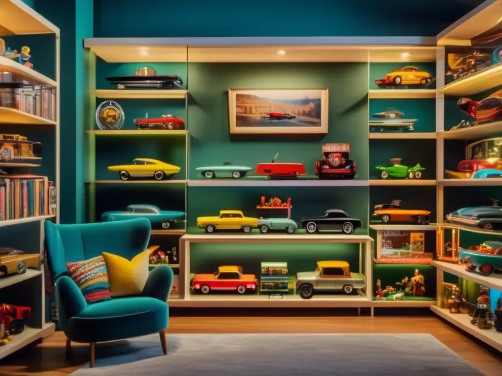 Colección impresionante de juguetes vintage en una habitación elegante Habitación de coleccionista de juguetes vintage con juguetes de colección rentables