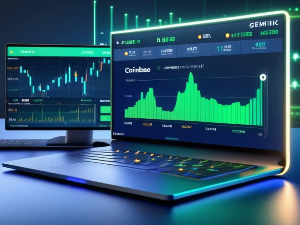 Interfaz de trading moderna y detallada con Gemini y Coinbase Pro Comparativa Gemini vs Coinbase Pro trading criptomonedas