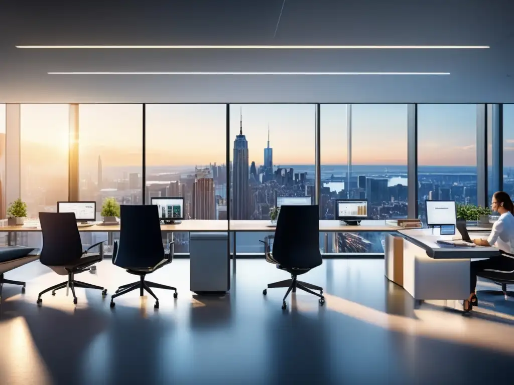 Espacio de oficina moderno y elegante con empleados atentos Comparativa Coinmama vs LocalBitcoins: Oficina moderna con empleados profesionales brindando excelente servicio al cliente