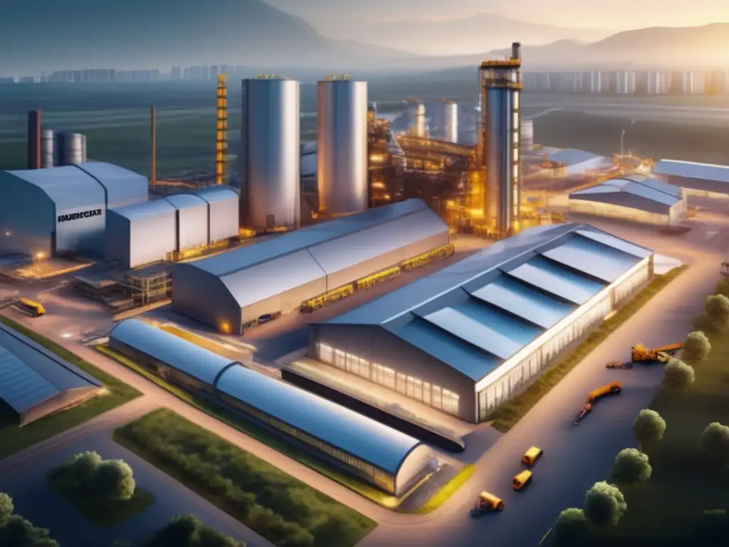 Complejo industrial en crecimiento Complejo industrial en mercados emergentes: fábrica moderna, trabajadores activos y desarrollo sostenible