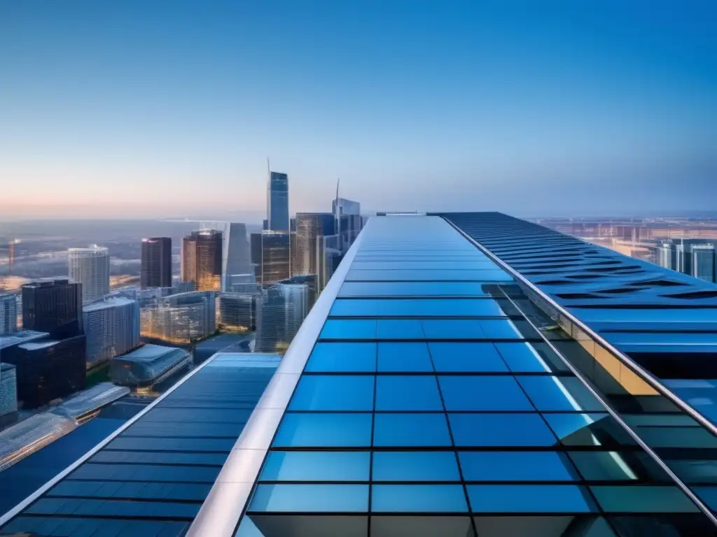 Edificio de oficinas moderno y elegante Guía completa sobre fondos inmobiliarios: Edificio moderno y vibrante, reflejando rentabilidad y valor en el mercado