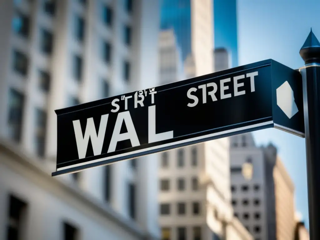 Señal de Wall Street con rascacielos Wall Street: Guía completa para principiantes en inversiones (110 caracteres)