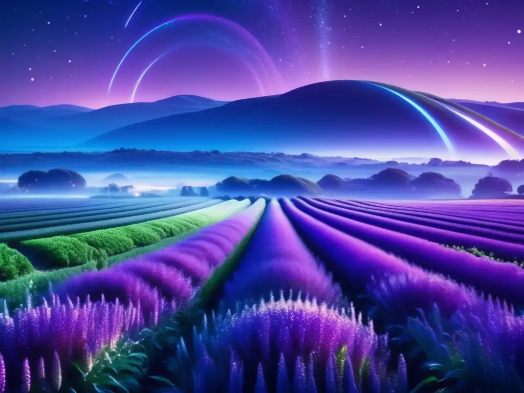 Paisaje digital futurista con granjas verdes y tecnología avanzada Concepto de farming en criptomonedas: Futuro paisaje digital con granjas verdes y tecnología avanzada