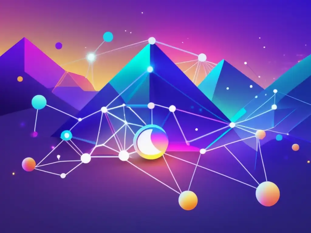 Contratos inteligentes: Innovación tecnológica Contratos inteligentes para inversiones en un paisaje digital vibrante y moderno, simbolizando seguridad y avance tecnológico