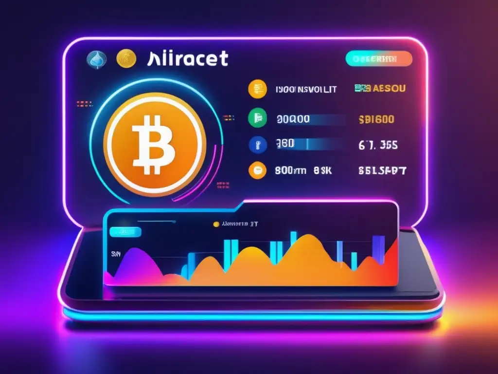 Cartera digital futurista con criptomonedas Wallet cripto: Inversiones criptomonedas a largo plazo