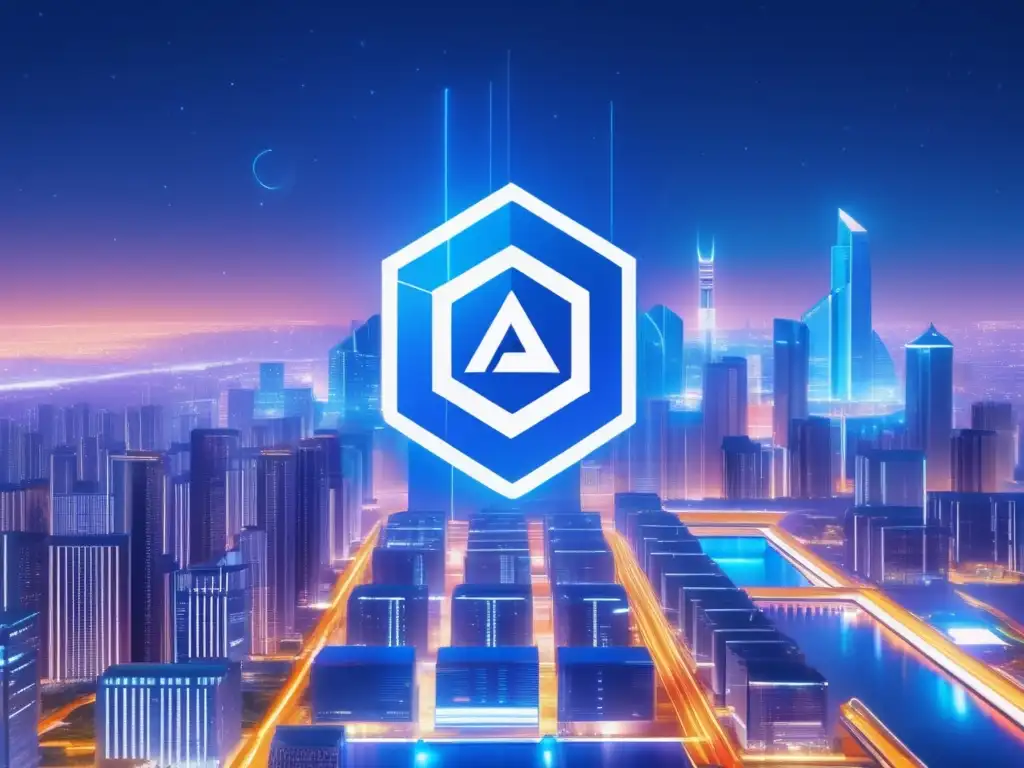 Tecnología blockchain Algorand en ciudad futurista Algorand: Solución trilema criptográfica en blockchain