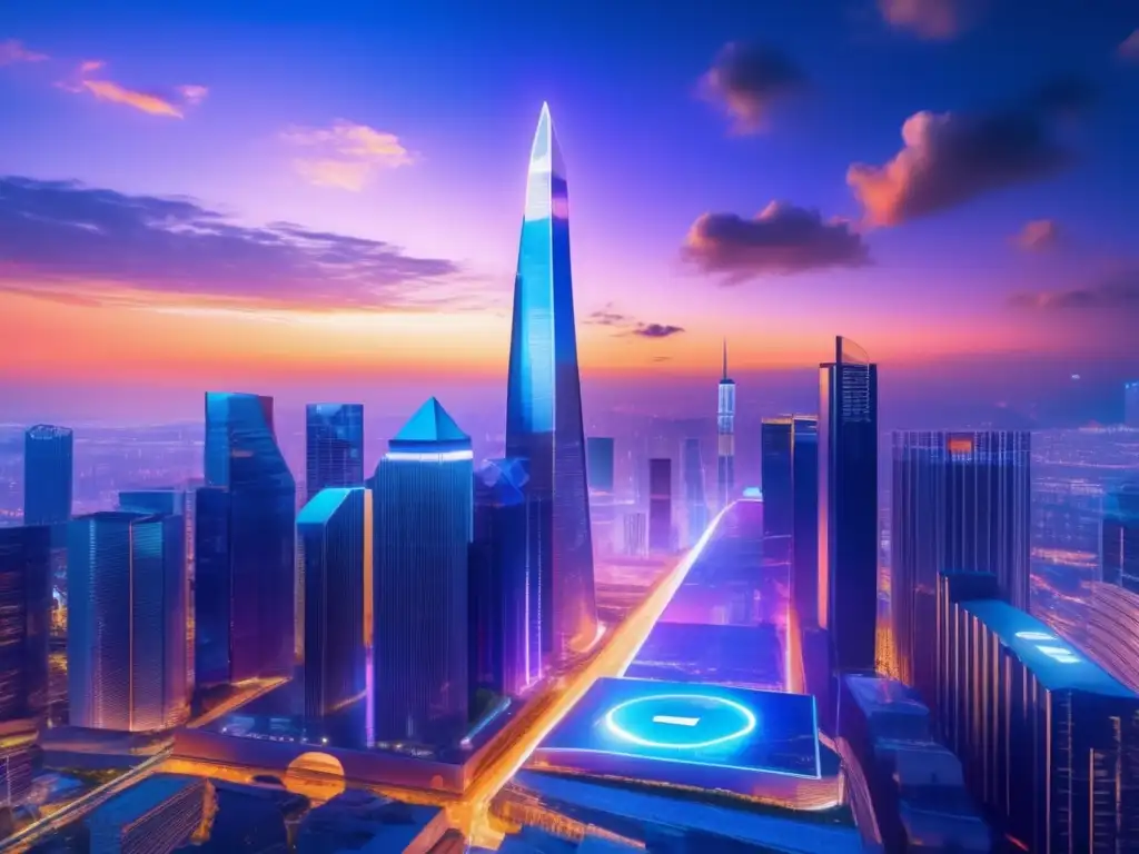 Auge de criptomonedas en ciudad futurista Criptomonedas en 2017: Impacto global y atención capturada
