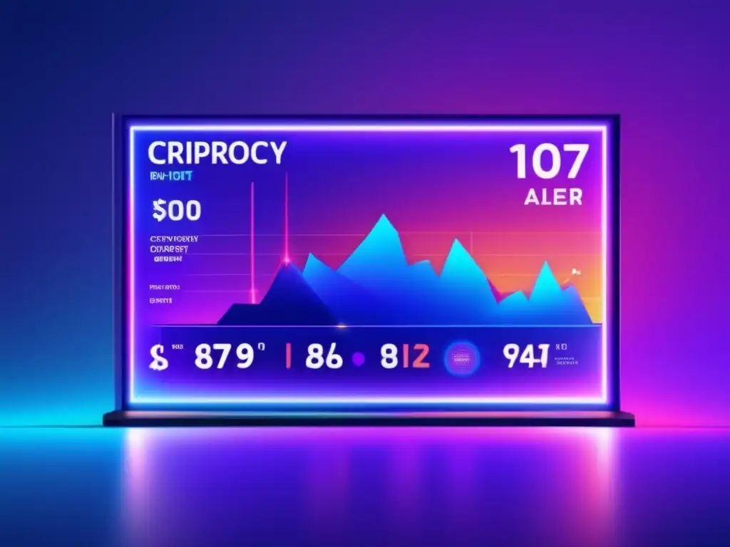Pantalla digital de criptomonedas en tiempo real Cryptocurrency: Alertas de precio criptomonedas tiempo real