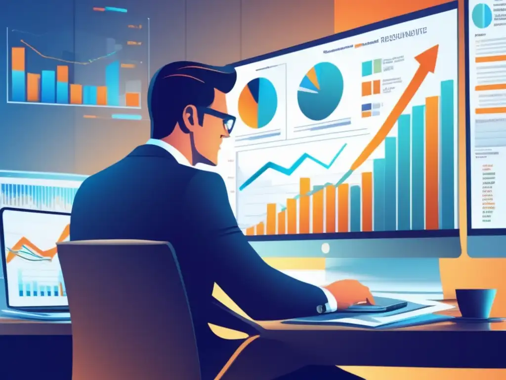 Profesionalidad financiera en oficina moderna Desinformación financiera: identificar y evitar