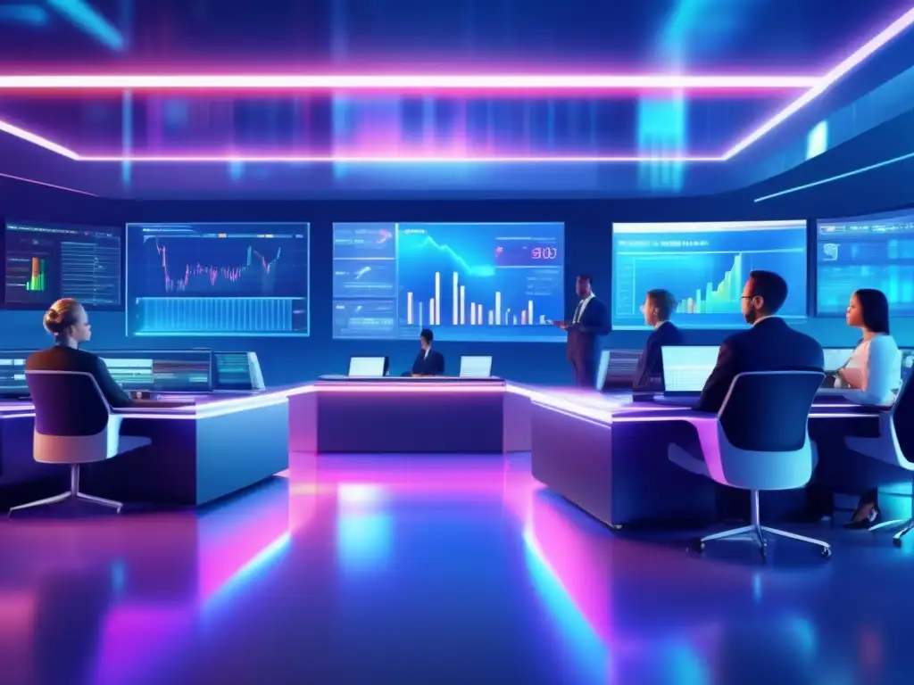 Futuro mercado bursátil con hologramas Diferencias entre análisis fundamental y técnico en bolsas internacionales