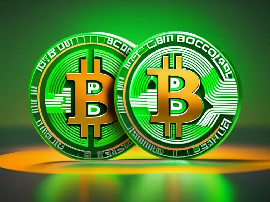 Duelo de logotipos de Bitcoin Diferencias Bitcoin Cash vs Bitcoin: Logos vibrantes, tecnología y filosofías contrastantes