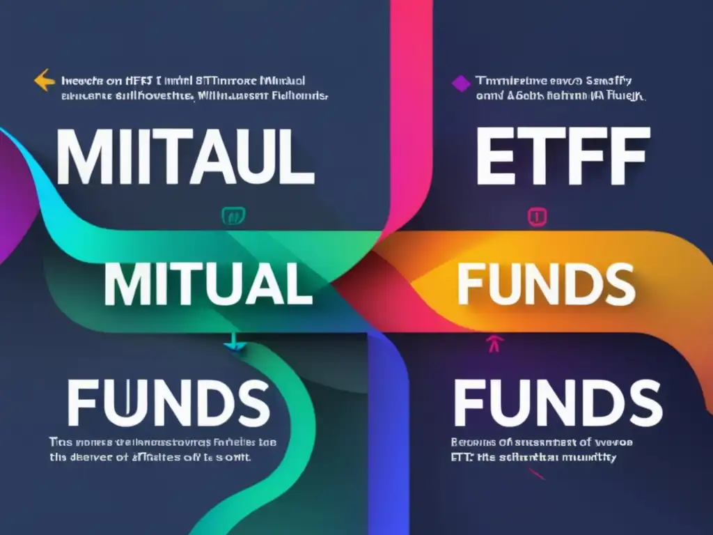 Opciones de inversión divergentes Diferencias entre ETFs y Fondos Mutuos: imagen cautivadora que resalta las opciones de inversión y contrasta su innovación y estabilidad