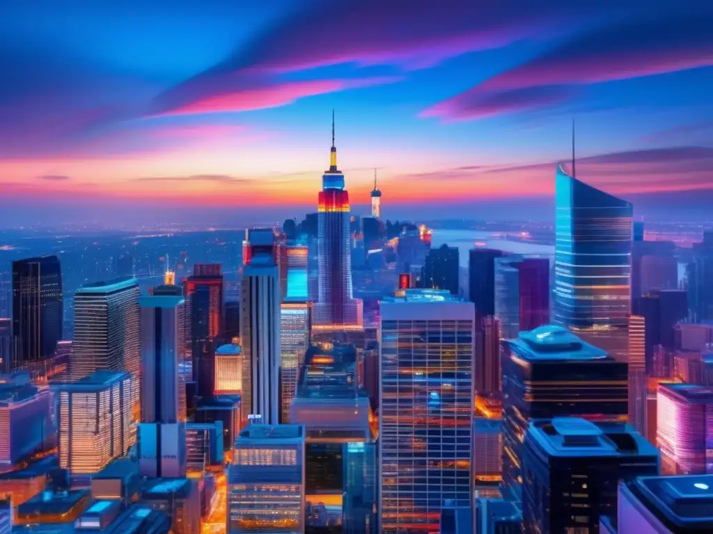 Ciudad moderna al atardecer Diferimiento fiscal invers