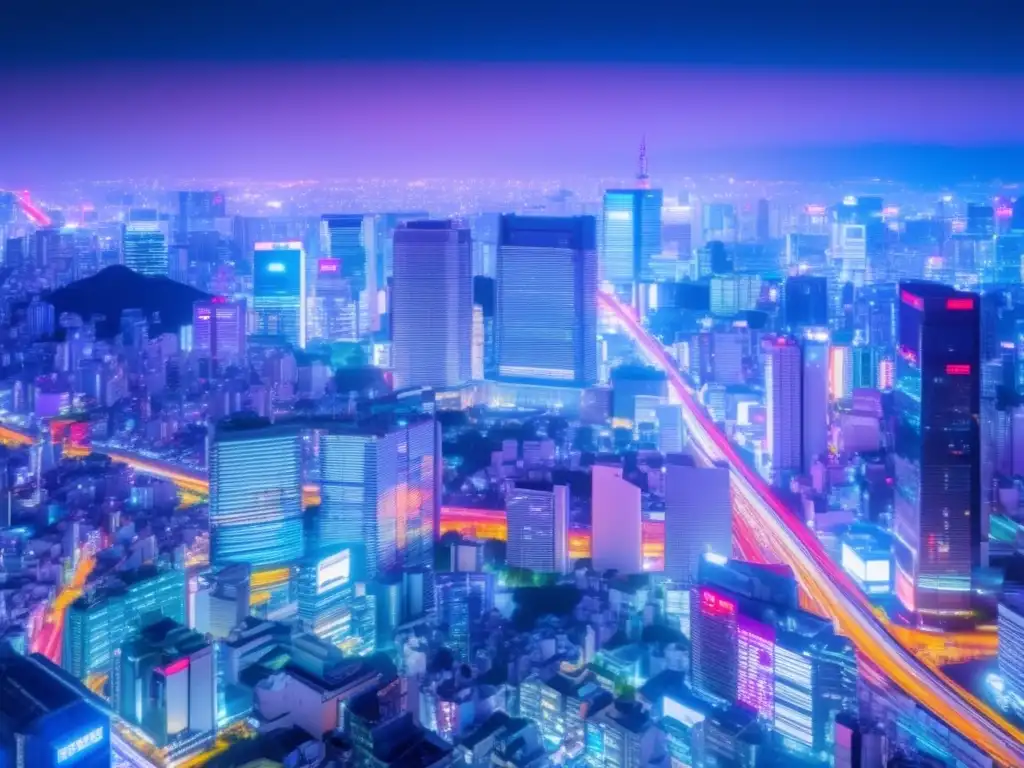Noche vibrante en Tokio: luces neón y rascacielos Diversificación de inversiones en Asia: Noche vibrante en las calles de Tokyo, Japón
