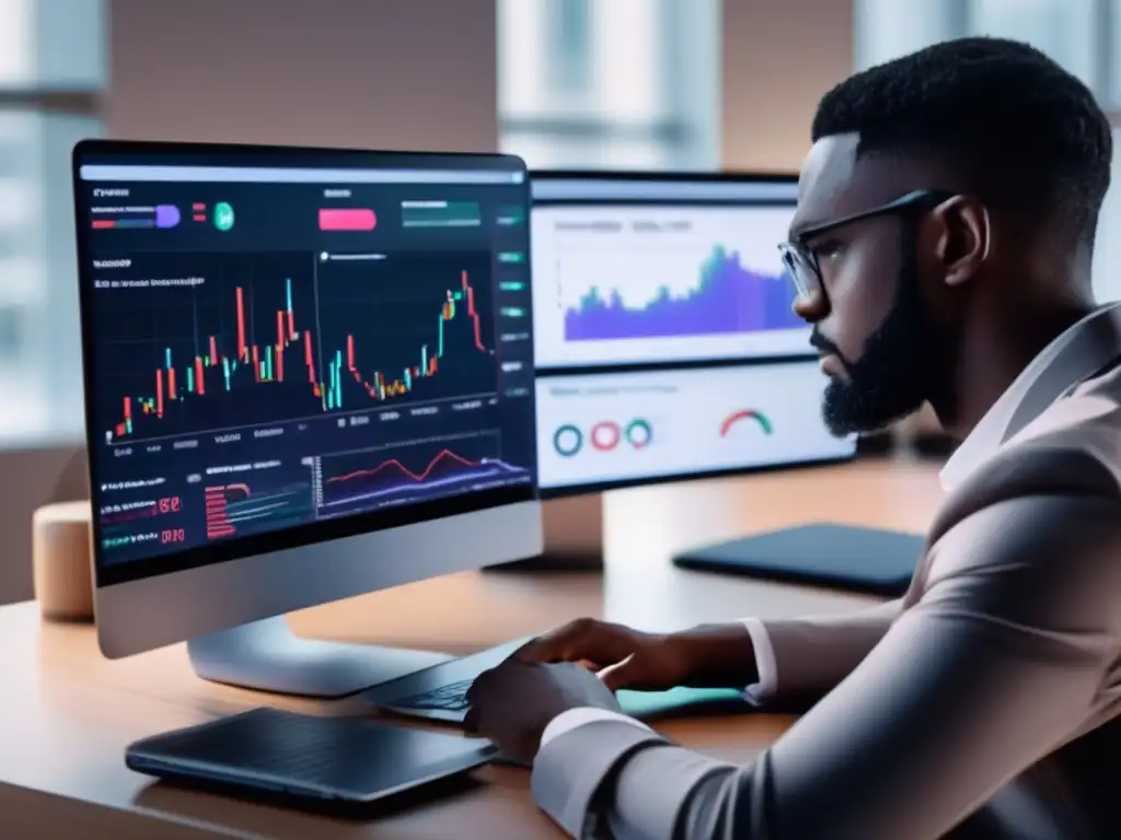 Persona investigando en una plataforma DeFi Guía DeFi: Navegando en economía digital con confianza