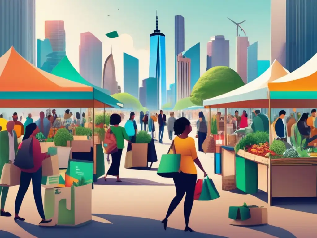 Ciudad sostenible con economía circular Invertir en economía circular rentable en una ciudad sostenible y vibrante