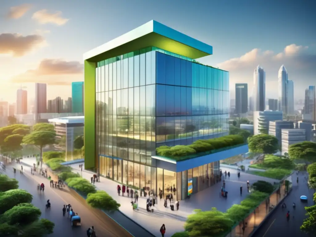 Edificio de microfinanzas sostenible en ciudad vibrante Edificio de microfinanzas sostenibles: ventajas y desafíos