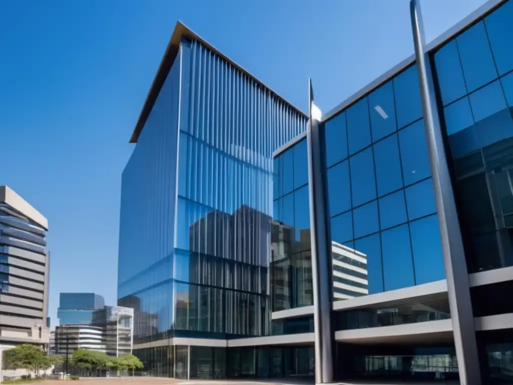 Oficina moderna en Johannesburgo, Sudáfrica Edificio moderno con fachada de vidrio en Johannesburgo, Sudáfrica