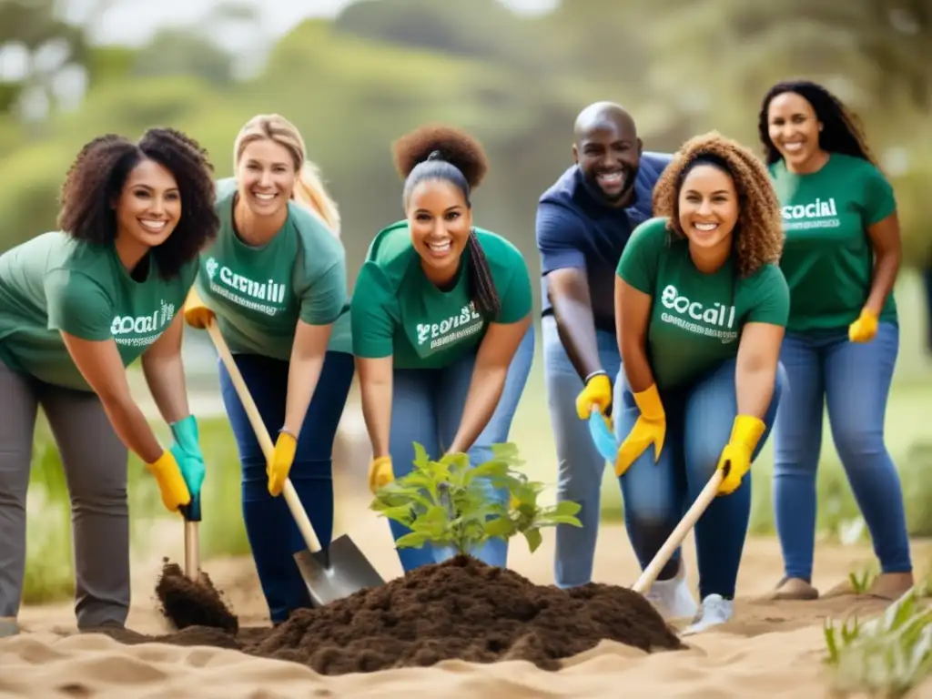 Empleados comprometidos en proyecto de servicio comunitario Empleados de diversas empresas responsabilidad social invierten su tiempo en proyectos comunitarios, promoviendo sostenibilidad y desarrollo
