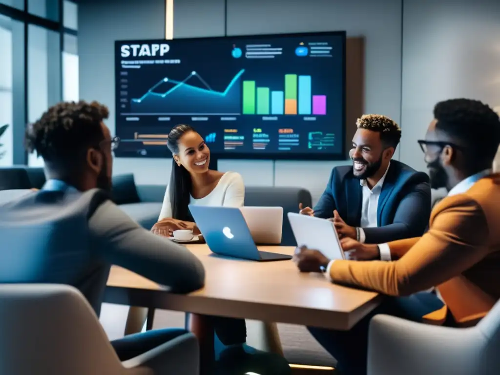 Emprendedores discuten opciones de financiamiento Emprendedores discutiendo financiamiento inteligente para startups