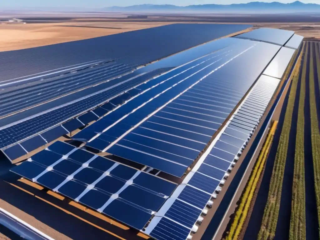 Planta solar futurista en 8k Energía solar: acciones prometedoras