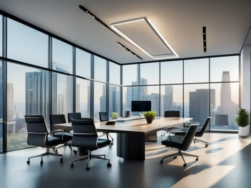 Oficina moderna con profesionales analizando noticias económicas Espacio de oficina moderno con profesionales analizando noticias económicas (110 caracteres)