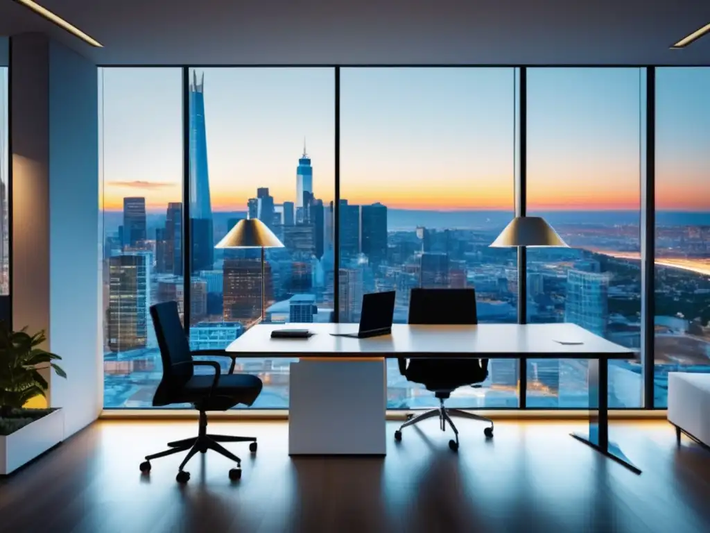 Oficina moderna con vista a la ciudad Espacio de oficina moderno con vista a la ciudad: Estrategias de venta de propiedades comerciales
