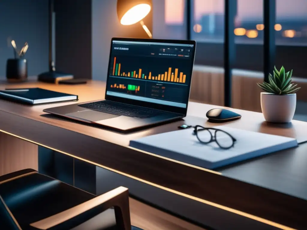 Workspace profesional y moderno Espacio de trabajo del inversor: estrategia de inversión pasiva