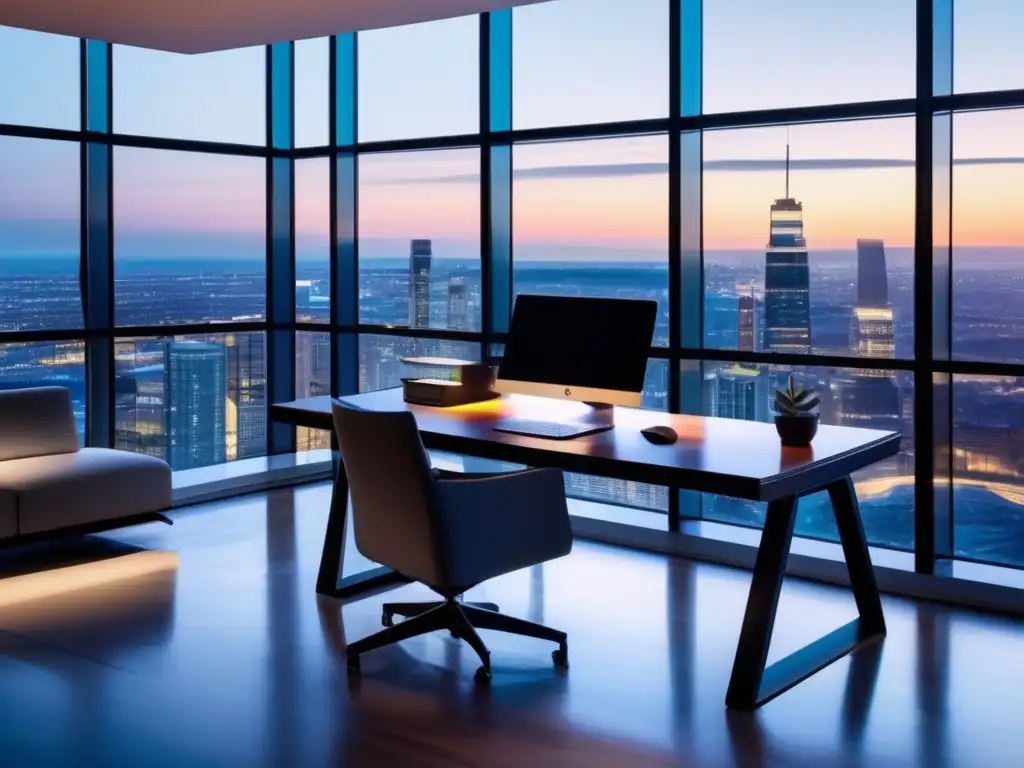 Espacio de trabajo moderno y elegante Espacio de trabajo moderno con diseño minimalista y técnicas avanzadas de inversión