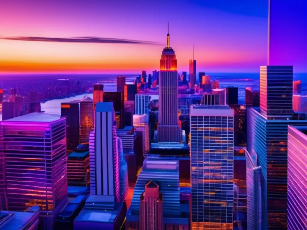 Distrito financiero moderno al atardecer Estrategias avanzadas de ETFs y Fondos Mutuos en distrito financiero al atardecer