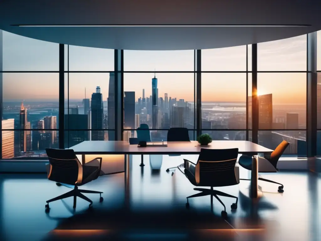 Oficina moderna y elegante con profesionales analizando inversiones Estrategias para diversificar tu cartera de inversiones en una oficina moderna y sofisticada