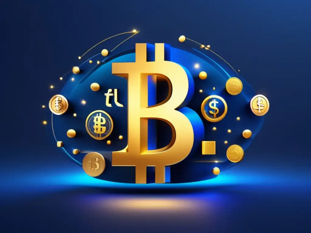 Diversidad de símbolos monetarios Estrategias de diversificación de divisas: símbolos de monedas flotantes en un espacio digital azul oscuro
