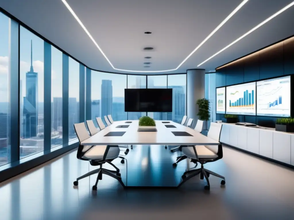 Oficina moderna con luz natural y tecnología avanzada Estrategias de diversificación financiera 2023 en oficina moderna con grandes ventanales, luz natural, tecnología avanzada y profesionales productivos