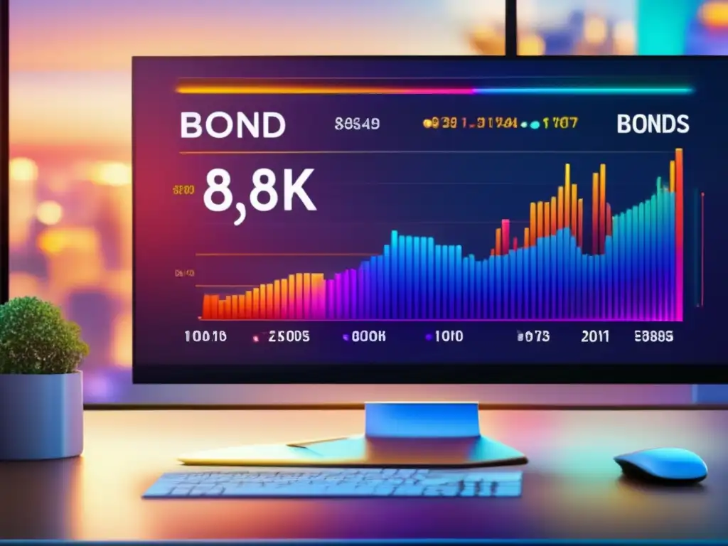Portafolio diversificado de bonos en pantalla de computadora moderna Estrategias fiscales para bonos de renta fija
