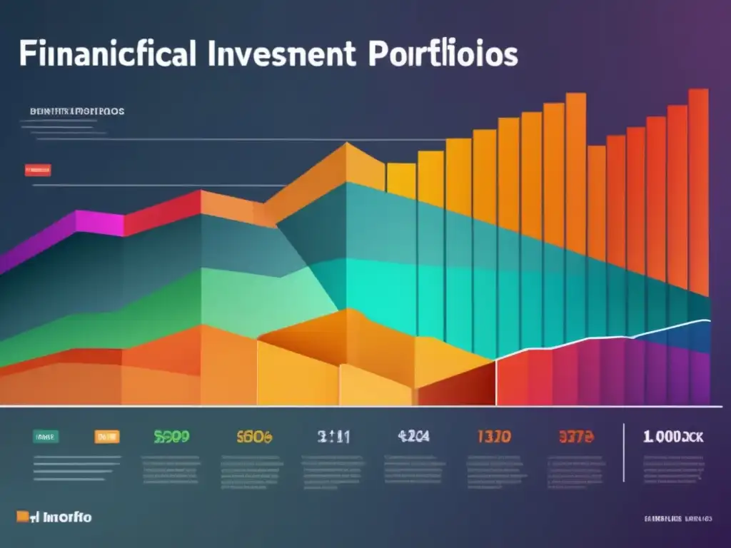 Gráfico financiero diversificado con múltiples activos Estrategias de inversión diversificadas - Gráfico financiero mostrando la diversificación de carteras de inversión
