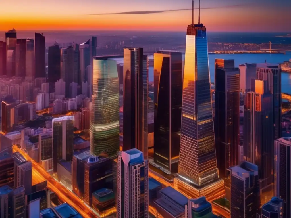 Ciudad vibrante al atardecer Estrategias de inversión en ETFs de dividendos