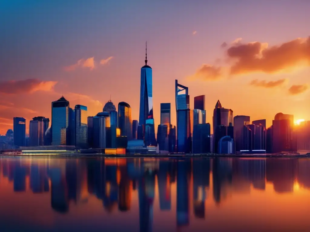 Ciudad moderna al atardecer Estrategias de inversión a largo plazo en ciudad moderna al atardecer