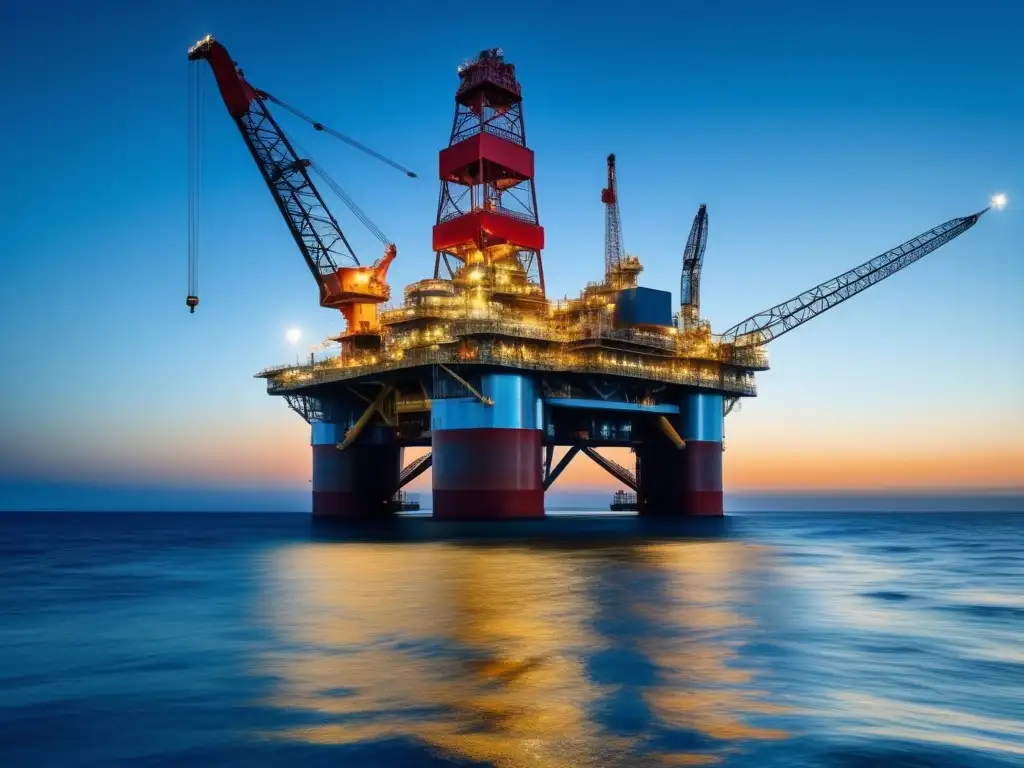 Plataforma petrolera moderna en el océano Estrategias de inversión en petróleo para principiantes