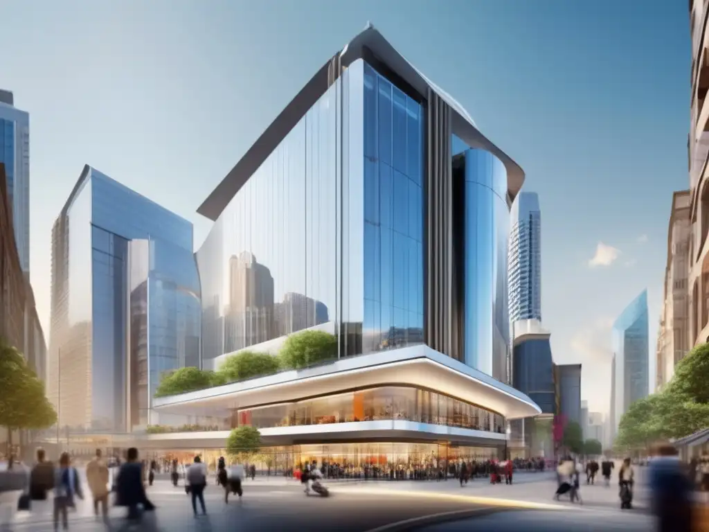 Edificio comercial moderno en ciudad vibrante Estrategias de inversión en propiedades comerciales en una ciudad vibrante con edificio moderno y crecimiento positivo