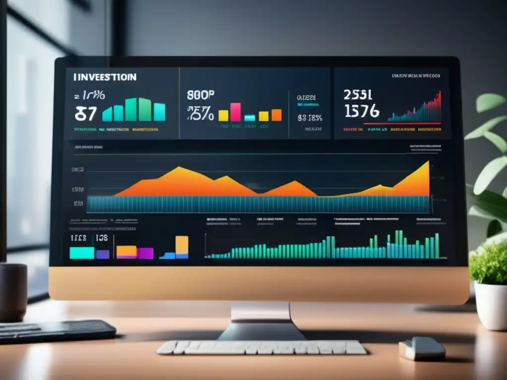 Portafolio de inversión diversificado en pantalla digital Estrategias para contrarrestar el riesgo de liquidez en una cartera de inversión diversificada