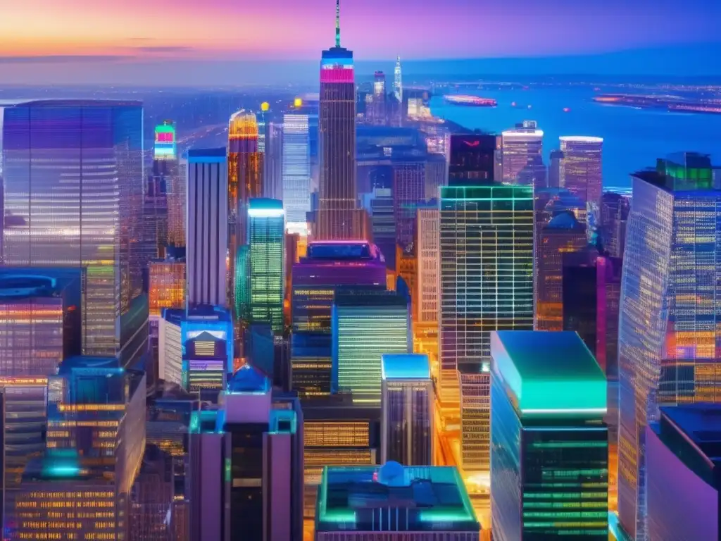 Atardecer en distrito financiero con ETFs ETFs: diversificación en inversiones explicada