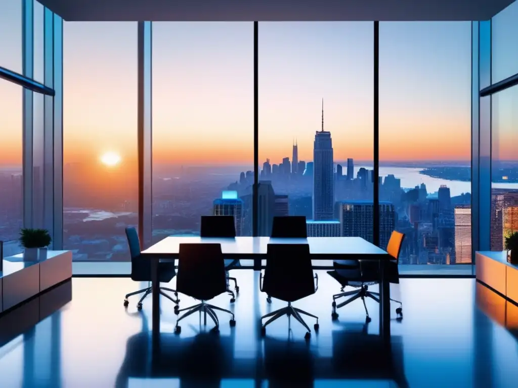 Oficina moderna con vistas a la ciudad durante el atardecer Comparación ETFs vs Fondos Mutuos: Cursos especializados