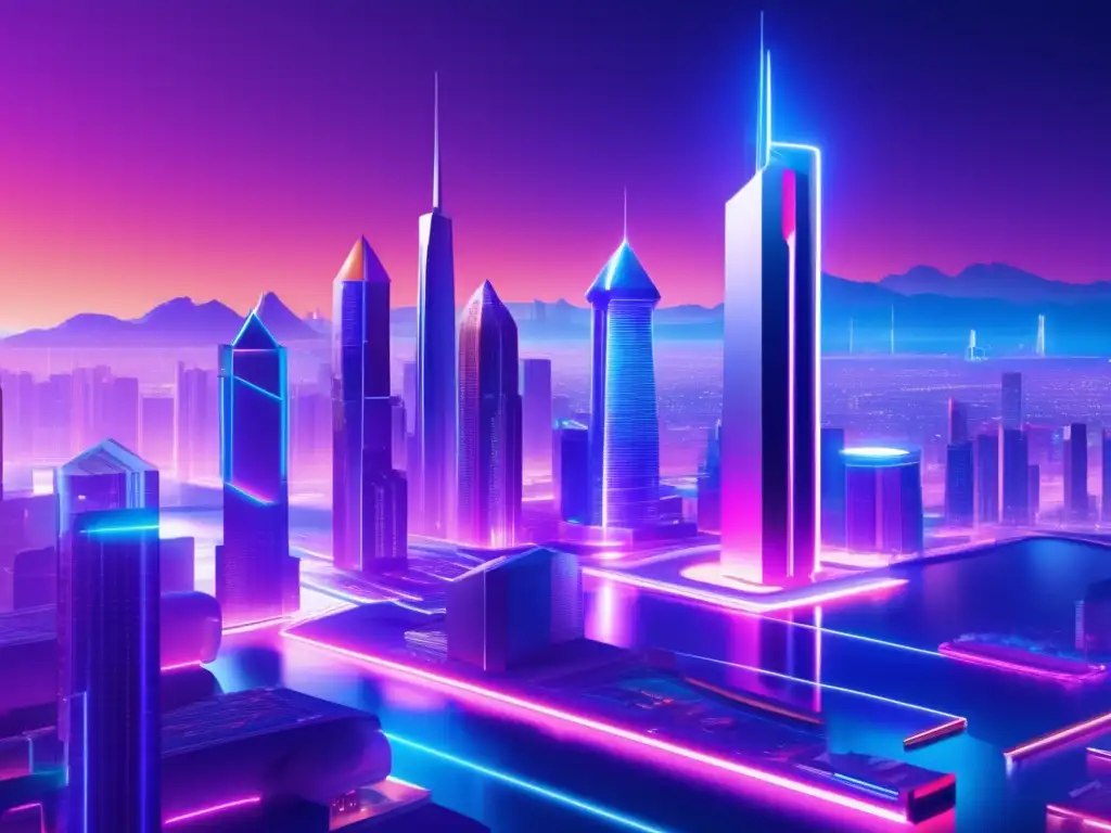 Futurista metrópolis: Solana vs Ethereum Solana vs Ethereum: Competencia financiera en una metrópolis futurista, fusionando innovación, tradición y avance en criptomonedas
