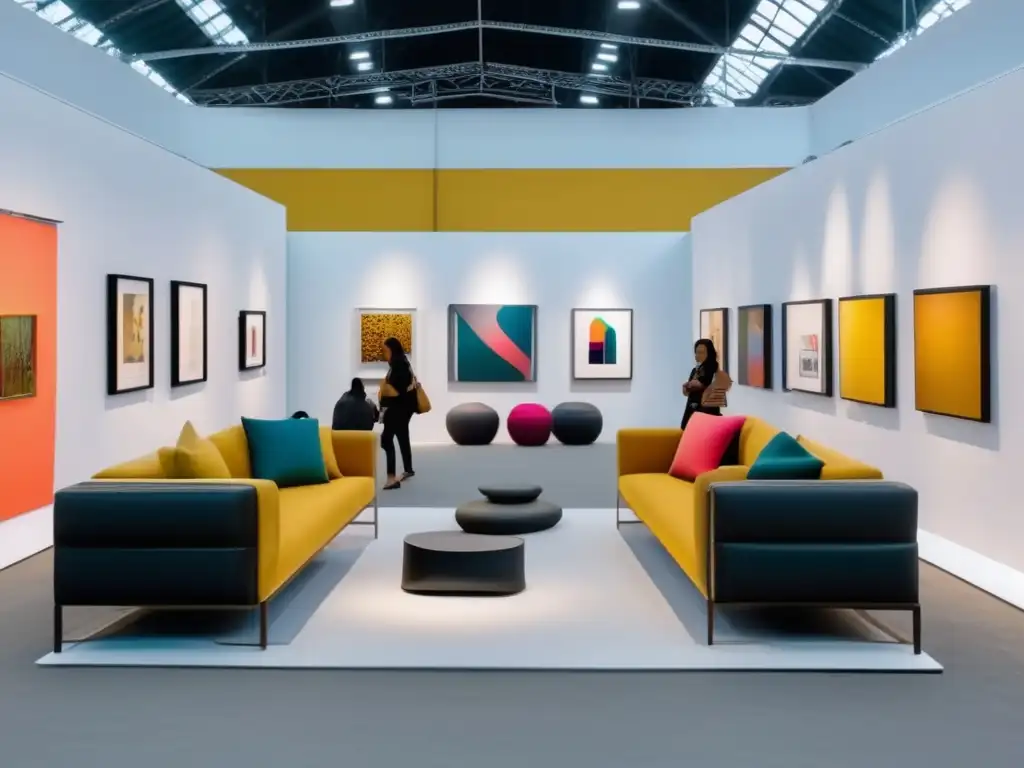 Feria de arte vibrante con obras contemporáneas Feria arte internacional: Estrategia inversión