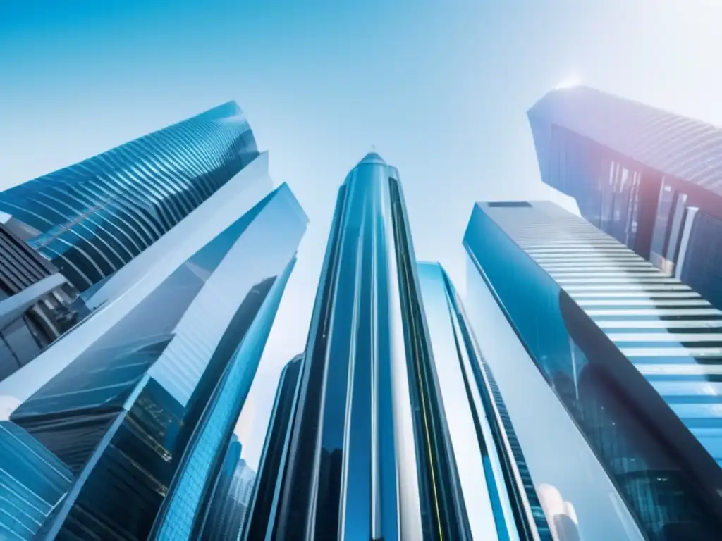 Futuro financiero automatizado con bots Automatización financiera con bots en una ciudad futurista llena de rascacielos de vidrio transparente y tecnología avanzada