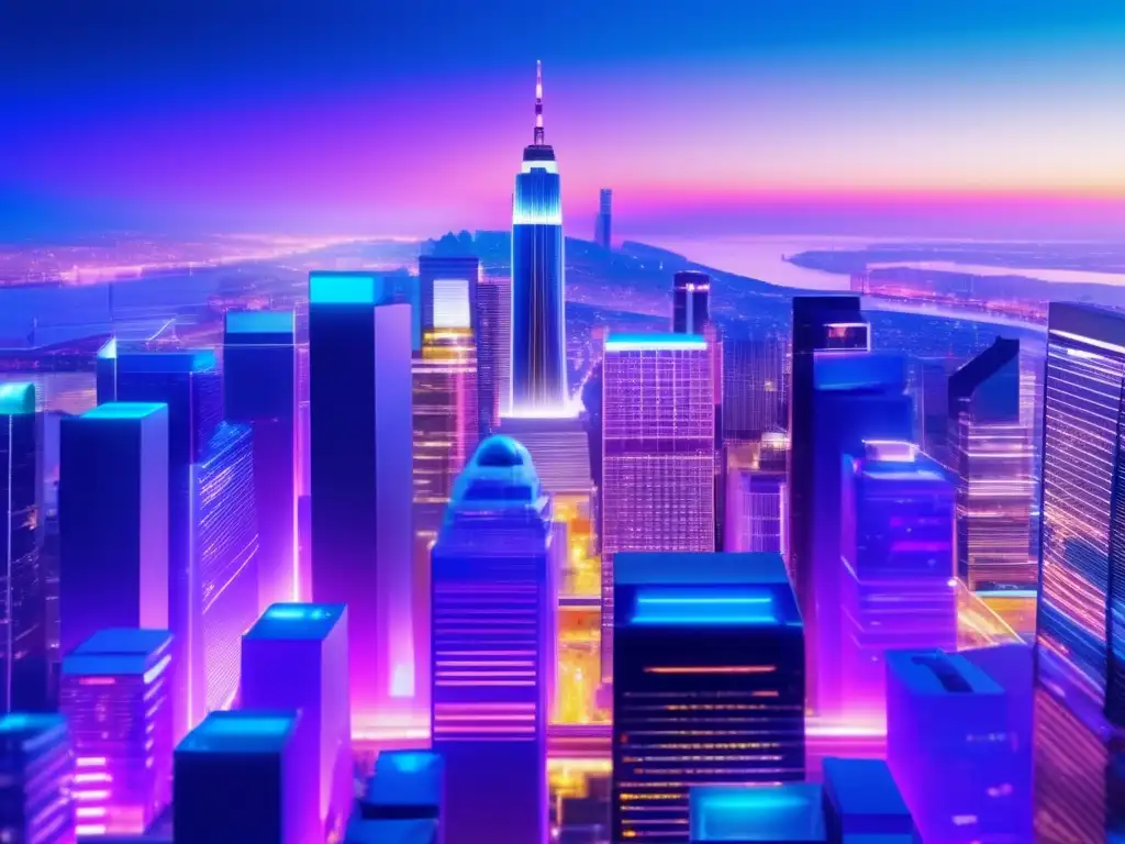 Futuro financiero con Big Data Revolución financiera con Big Data: Futurista ciudad 8k, rascacielos de vidrio, profesionales analizando gráficos e inversiones