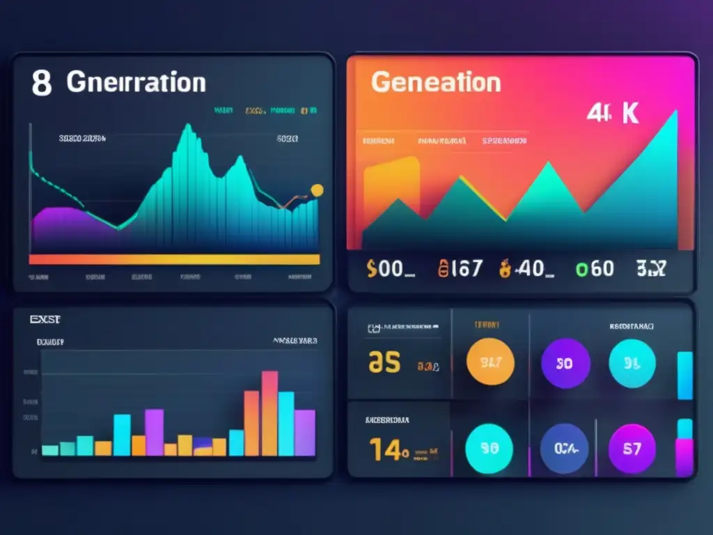 Análisis fundamental de inversiones con tecnología avanzada Dashboard financiero con indicadores, gráficos y herramientas de análisis fundamental para invertir como Warren Buffett